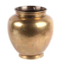 A Chinese polished bronzed vase, with seven character mark to the underside, 13cm high.