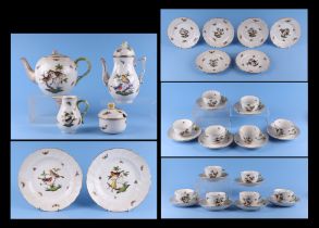 A Herend twenty four piece Rothschild pattern tea service comprising an oversized teapot, water jug,