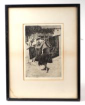 Cecil L Holman, 'Middle Eastern Carpet Seller', etching, signed and dated 1927 in pencil to the