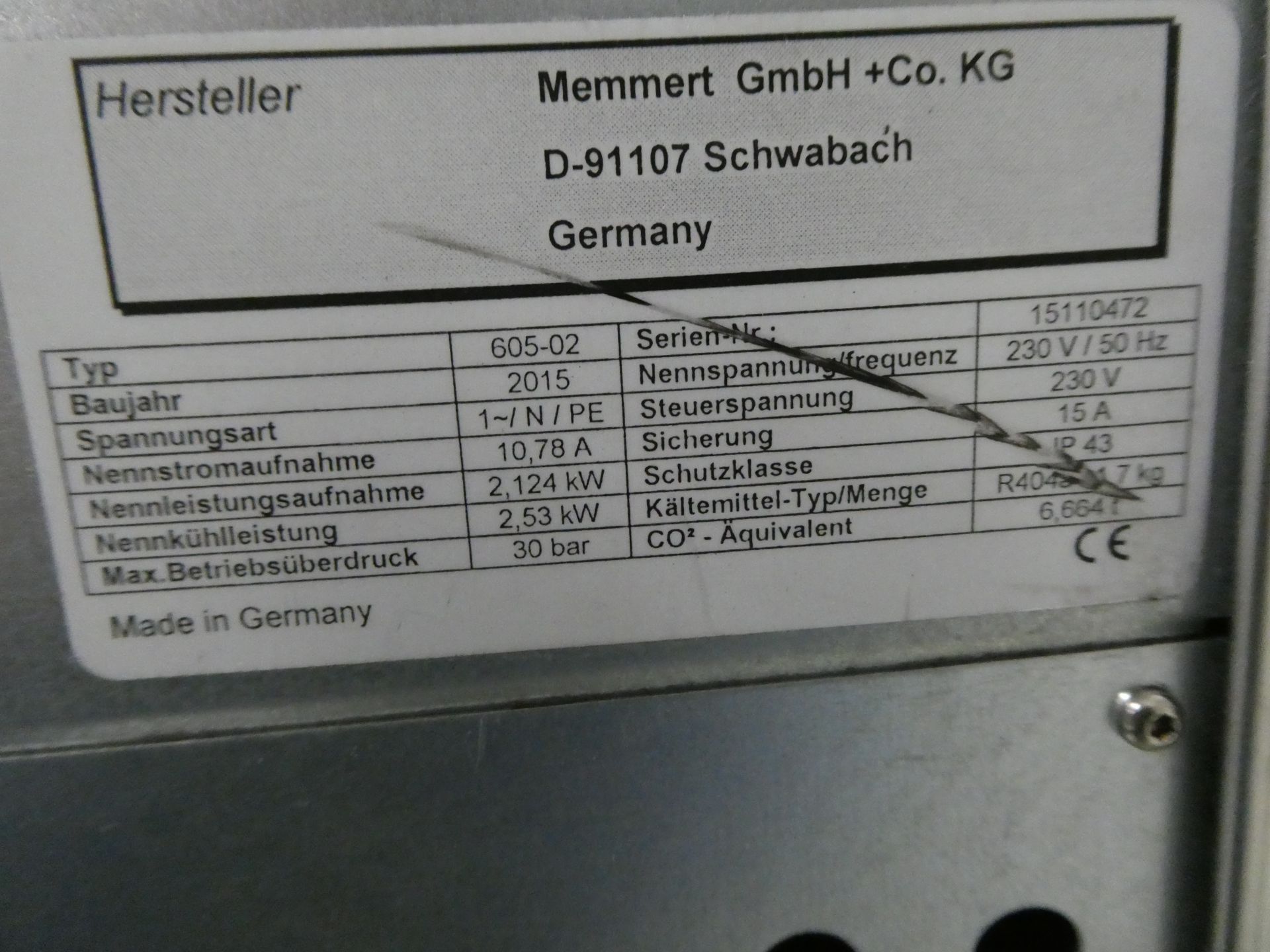 Memmert 2015 Environment Chamber (Respiratory Humidity) Model 605-02 - Image 4 of 9