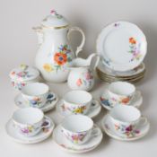 Meissen Kaffeeservice 6 Personen 21 Teile Bunte Blume Bukett 1. Wahl