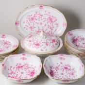 Meissen Speiseservice (6) 16 Teile Indisch Purpur Reich 1. Wahl Neuwertig