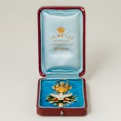 Sachsen-Weimar Hausorden vom Weißen Falken 1. Klasse Gold mit Etui Ritterkreuz