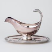 Silber Sauciere mit Monogramm Christoffle Sterling 925