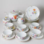 Meissen Teeservice 6 Personen Bunte Blume Bukett 21 Teile 1. Wahl