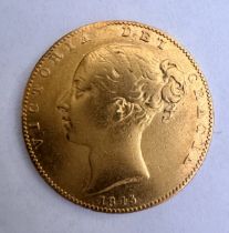 1845 VICTORIA SHIELD GOLD SOVEREIGN