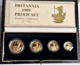 1989 ELIZABETH II PROOF GOLD 4-COIN BRITANNIA SET