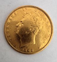 1826 GEORGE IV BARE HEAD GOLD SOVEREIGN (EX-MOUNT)
