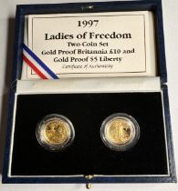 1997 PROOF GOLD LADIES OF FREEDOM 2-COIN SET