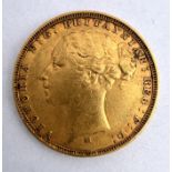 1881 VICTORIA MELBOURNE MINT YOUNG HEAD GOLD SOVEREIGN RARE