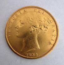 1853 VICTORIA SHIELD GOLD SOVEREIGN