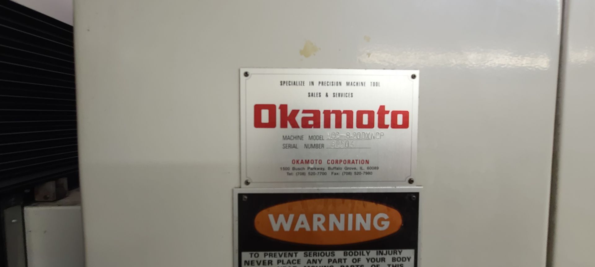 1998 Okamoto ACC-820-DXNCP CNC Surface Grinding Machine, Electro-Magnetic Chuck, Oilmatic Chiller, - Image 16 of 16