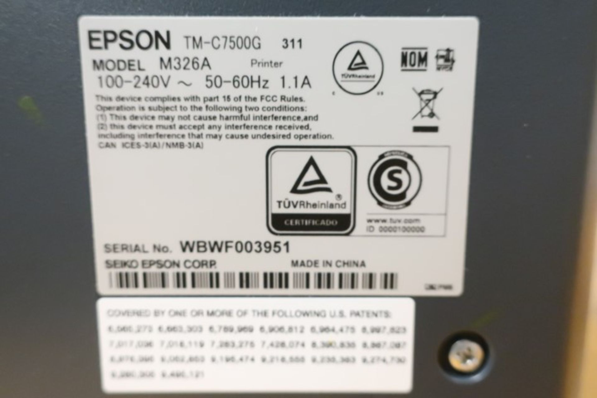 EPSON COLORWORKS LABEL PRINTER , - Image 5 of 5