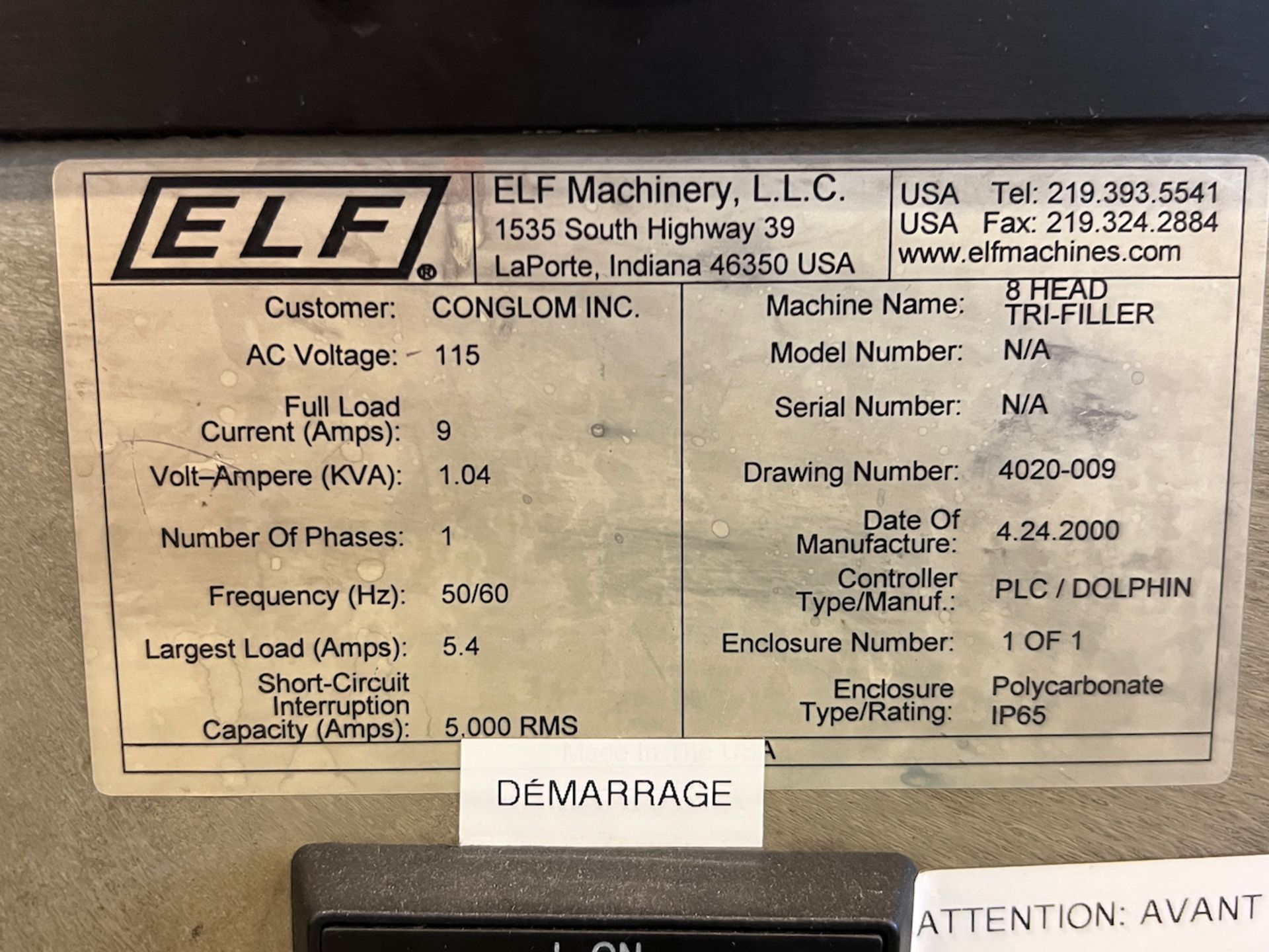 ELF 8 HEAD FILLING LINE COMPRISING OF: (SEE DESCRIPTION) - Image 4 of 38