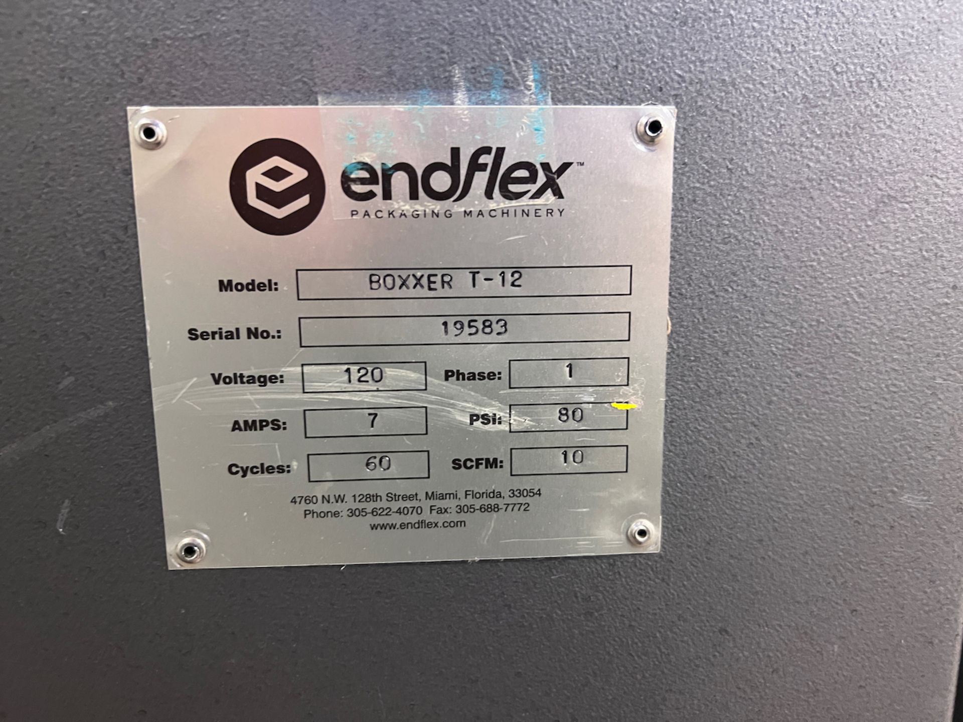 ENDFLEX BOXXER T-12 AUTOMATIC TAPE CASE ERECTING MACHINE S/N: 19583 - Image 7 of 7