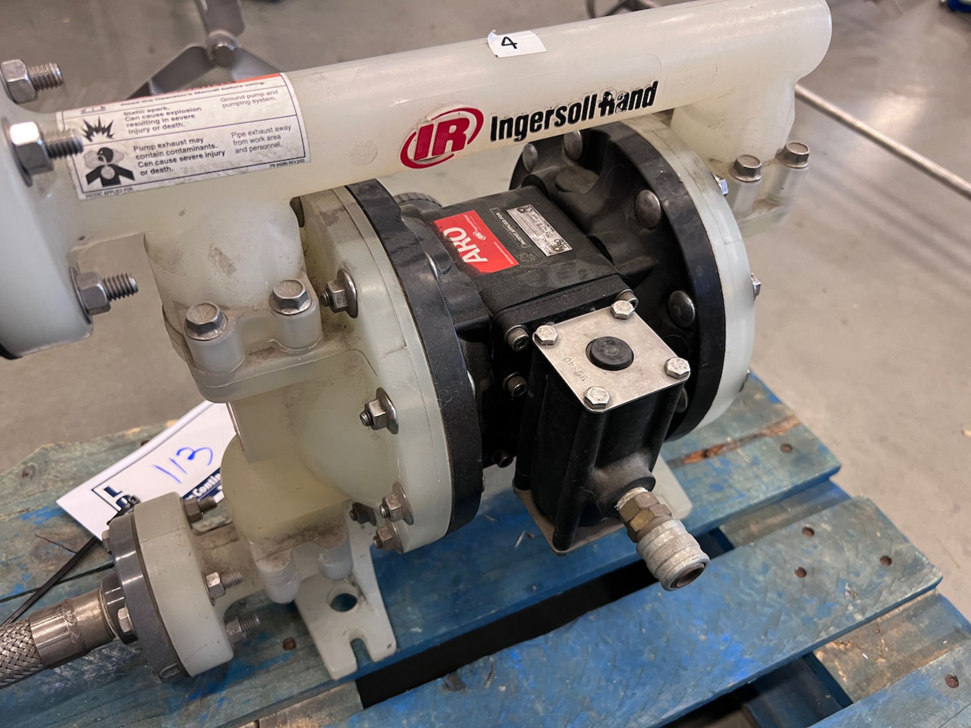 ARO PD10P-FPS-PTT 1" AODD DIAPHRAGM PUMP, 53.0 GPM, 120PSI, 8.3BAR, S/N: SPB1260012 - Image 3 of 4