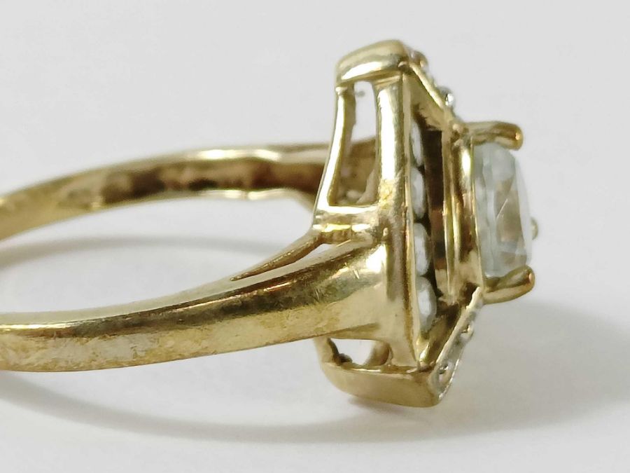 A 9 carat gold Gem TV stone set ring; with seven o - Image 7 of 17