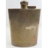 A silver hipflask with bayonet top, Birmingham, 19
