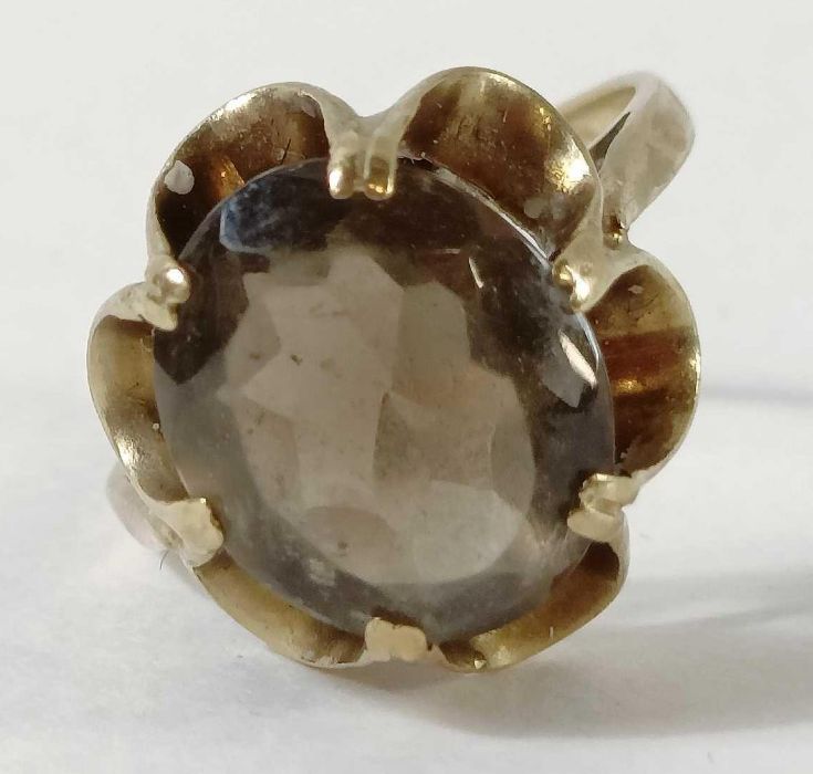 A 9 carat gold Gem TV stone set ring; with seven o - Image 4 of 17