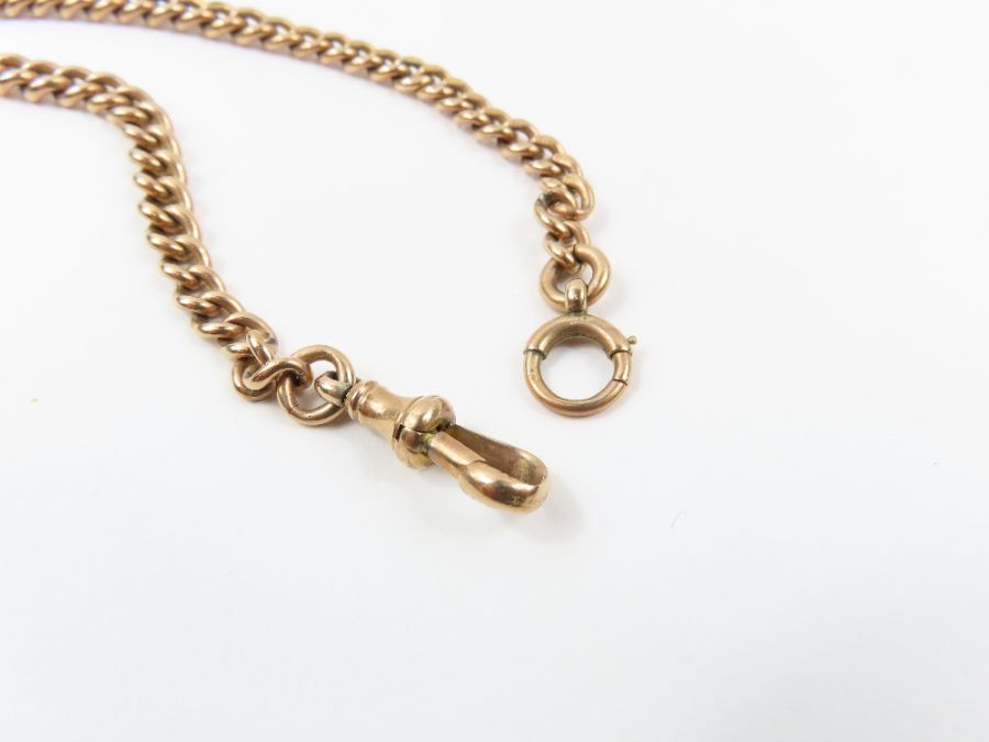 A 9 carat gold watch chain, of solid curb links, w - Bild 7 aus 8