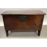 An 18th century oak coffer with single iron lock,