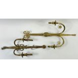 Two 20th century gilt metal wall lights, each havi