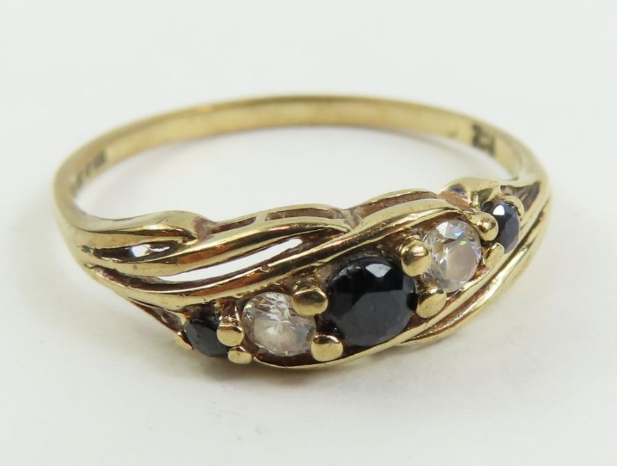 A 9ct gold single stone diamond ring; two 9ct gold - Image 3 of 6
