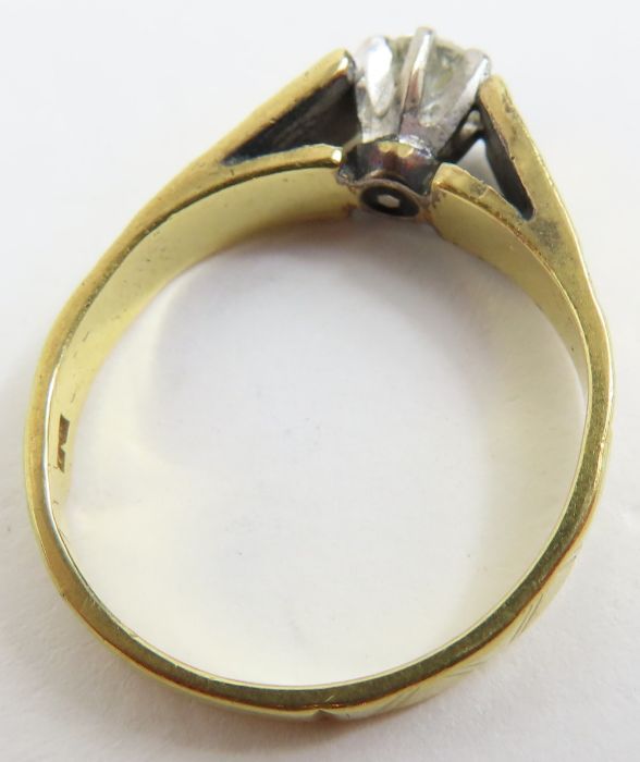An 18ct gold diamond solitaire ring, the single ro - Image 3 of 4
