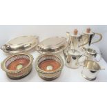 A Walker and Hall silver plated coffee and water j