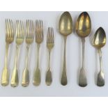 Four Victorian silver forks, London, 1848, John &