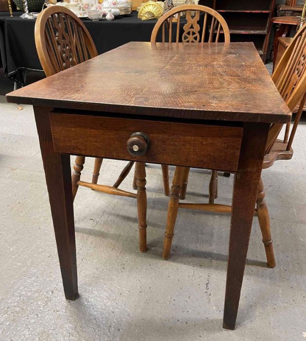 A 19th century oak side table, 72cm high, 109cm l - Image 3 of 6