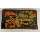 A set of Mazda Pinocchio Disney lights, boxed