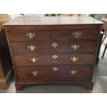 A 19th century oak chest of drawers, of two short