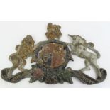 A 19th century lead painted Royal Coat of Arms, 28