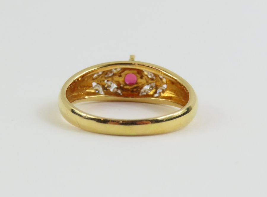 A ruby and diamond dress ring, the round ruby appr - Image 7 of 12