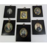 A collection of six 18th and 19th century portrait