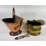 A 19th century embossed copper coal scuttle, along