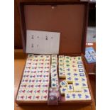 A modern plastic Mahjong set, cased