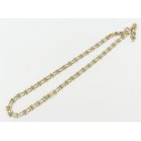 A fancy link necklace, 42cm long,