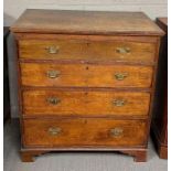 An early 19th Century oak secretaire chest with co