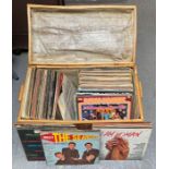 A collection of records including The Beatles, The