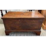 A 19th century elm blanket box, standing on four b