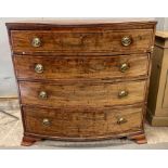 A 19th century mahogany bow front chest of drawers