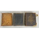 Three 19th century leather bound bibles