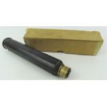 A three draw brass telescope, with leather grip, m