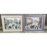 Two vintage Lawrence Stephen Lowry prints, 45cm x