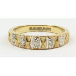 A 9ct gold diamond half eternity ring, finger size