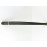 A William IV police truncheon, painted black with