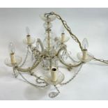 A 20th century glass five branch chandelier