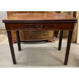 A 19th century mahogany foldover tea table, with a